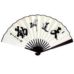 Веер для танцев 33х60см с рисунком, №2