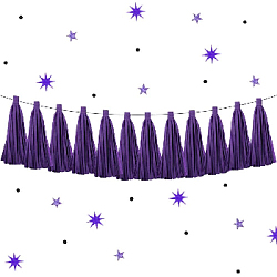 Гирлянда тассел 12 кисточек по 10 листов, фиолетовый